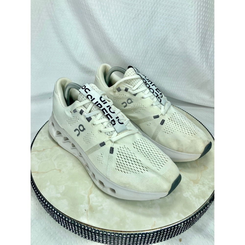 On Cloud Cloudsurfer 2 Running Shoes Mens 8.5 White Black Athletic Gym Sneakers